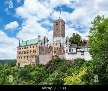 Die Wartburg, wo Martin Luther das neue Testament der Bibel in Deutsch, Eisenach, Thüringen, Deutschland übersetzt Stockfoto