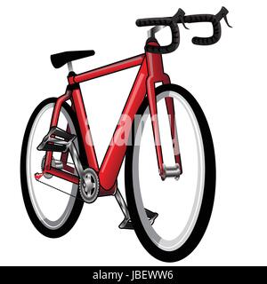 Isolierten roten Fahrrad-Vector Illustration Stock Vektor