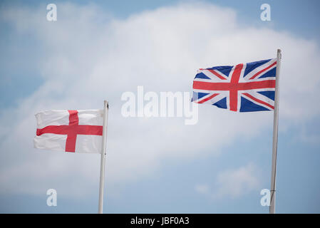Britische und Union Jack Flagge Stockfoto