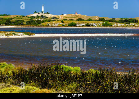 Rottnest Insel salt Lake Leuchtturm Australien Stockfoto