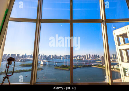 Odaiba Skyline von Fuji-Observatorium Stockfoto