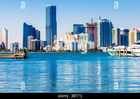 Miami South Beach, Blick vom Hafen Eingangskanal, Florida, USA. Stockfoto