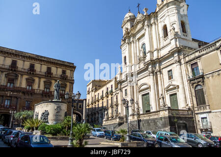 Kirche des Hl. Franziskus von Assisi makellos - Catania, Sizilien, Italien Stockfoto