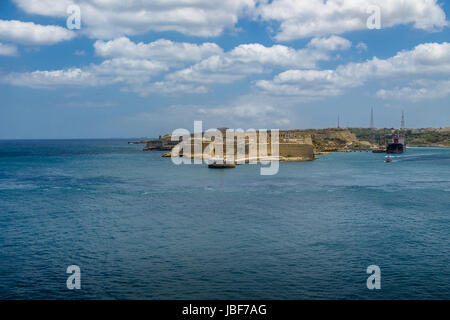 Grand Harbour und Ricasoli Fort in Kalkara - Valletta, Malta Stockfoto