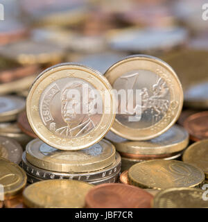 Eine Ein Euro Münze aus Spanien Stockfoto