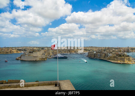 Grand Harbour und Fort St. Angelo - Valletta, Malta Stockfoto