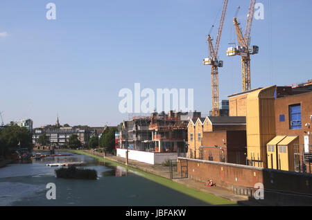 Regents Canal City Road Becken Islington London August 2016 Stockfoto