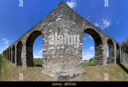 Água de Prata Wasserleitung (Aquädukt von Silber Wasser) in Évora, Portugal. Seine riesige Bögen 9 Kilometer (6 Meilen), entstand der Aquädukt 1531 – 1537 von König João III, die Stadt mit Wasser zu versorgen. Stockfoto