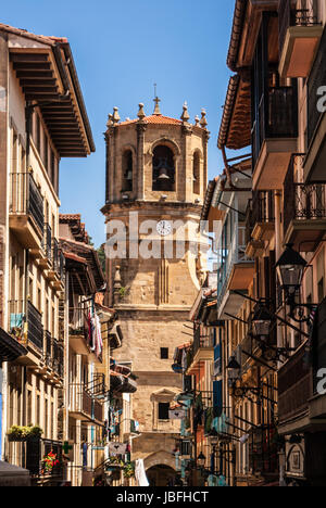 Kirche San Salvador, Getaria (Baskenland) Spanien Stockfoto