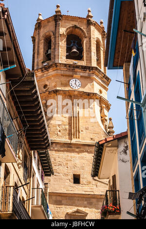Kirche San Salvador, Getaria (Baskenland) Spanien Stockfoto