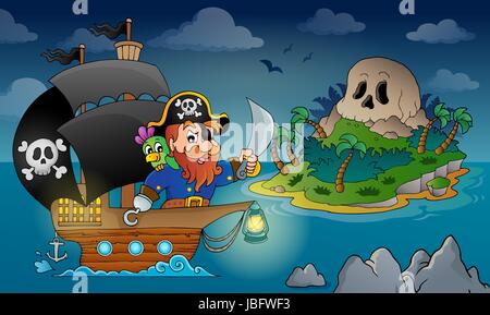 Pirate Ship-Thema Bild 4 - Bild-Darstellung. Stockfoto