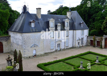 anspruchsvolle und voller Geschmack Garten und Schloss La Chatonniere in der Nähe von Villandry. Loire-Tal Stockfoto