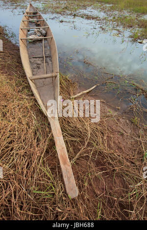 Panorama der Pinasse im Delta des Niger in Mopti und die umliegende Landschaft Stockfoto