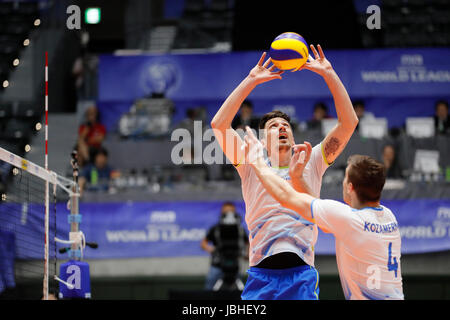 Gunma, Japan. 9. Juni 2017. Vincic Dejan (SLO) Volleyball: FIVB Volleyball World League TAKASAKI 2017 Übereinstimmung zwischen Slowenien - Korea in Takasaki Arena in Gunma, Japan. Bildnachweis: Yohei Osada/AFLO SPORT/Alamy Live-Nachrichten Stockfoto