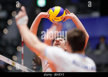 Gunma, Japan. 9. Juni 2017. Vincic Dejan (SLO) Volleyball: FIVB Volleyball World League TAKASAKI 2017 Übereinstimmung zwischen Slowenien - Korea in Takasaki Arena in Gunma, Japan. Bildnachweis: Yohei Osada/AFLO SPORT/Alamy Live-Nachrichten Stockfoto