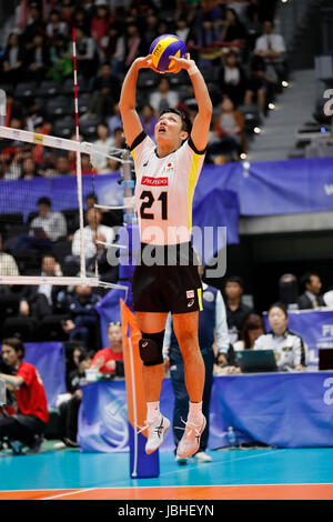 Gunma, Japan. 10. Juni 2017. Naonobu Fujii (JPN) Volleyball: FIVB Volleyball World League TAKASAKI 2017 Übereinstimmung zwischen Japan - Slowenien in Takasaki Arena in Gunma, Japan. Bildnachweis: Yohei Osada/AFLO SPORT/Alamy Live-Nachrichten Stockfoto