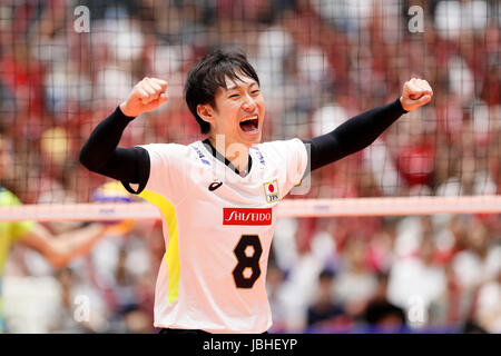 Gunma, Japan. 10. Juni 2017. Masahiro Yanagida (JPN) Volleyball: FIVB Volleyball World League TAKASAKI 2017 Übereinstimmung zwischen Japan - Slowenien in Takasaki Arena in Gunma, Japan. Bildnachweis: Yohei Osada/AFLO SPORT/Alamy Live-Nachrichten Stockfoto