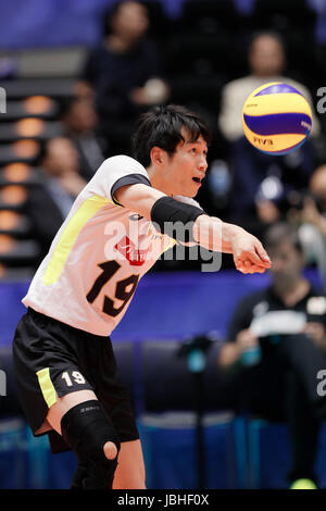 Gunma, Japan. 10. Juni 2017. Hiroaki Asano (JPN) Volleyball: FIVB Volleyball World League TAKASAKI 2017 Übereinstimmung zwischen Japan - Slowenien in Takasaki Arena in Gunma, Japan. Bildnachweis: Yohei Osada/AFLO SPORT/Alamy Live-Nachrichten Stockfoto