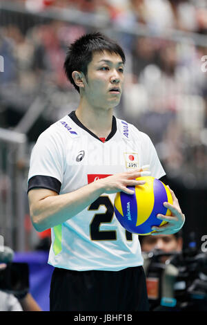 Gunma, Japan. 10. Juni 2017. Naonobu Fujii (JPN) Volleyball: FIVB Volleyball World League TAKASAKI 2017 Übereinstimmung zwischen Japan - Slowenien in Takasaki Arena in Gunma, Japan. Bildnachweis: Yohei Osada/AFLO SPORT/Alamy Live-Nachrichten Stockfoto