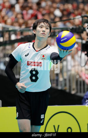 Gunma, Japan. 10. Juni 2017. Masahiro Yanagida (JPN) Volleyball: FIVB Volleyball World League TAKASAKI 2017 Übereinstimmung zwischen Japan - Slowenien in Takasaki Arena in Gunma, Japan. Bildnachweis: Yohei Osada/AFLO SPORT/Alamy Live-Nachrichten Stockfoto