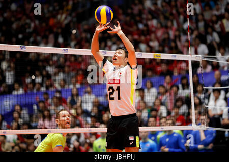 Gunma, Japan. 10. Juni 2017. Naonobu Fujii (JPN) Volleyball: FIVB Volleyball World League TAKASAKI 2017 Übereinstimmung zwischen Japan - Slowenien in Takasaki Arena in Gunma, Japan. Bildnachweis: Yohei Osada/AFLO SPORT/Alamy Live-Nachrichten Stockfoto