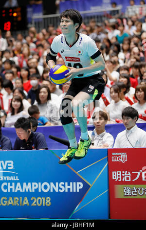 Gunma, Japan. 10. Juni 2017. Hiroaki Asano (JPN) Volleyball: FIVB Volleyball World League TAKASAKI 2017 Übereinstimmung zwischen Japan - Slowenien in Takasaki Arena in Gunma, Japan. Bildnachweis: Yohei Osada/AFLO SPORT/Alamy Live-Nachrichten Stockfoto