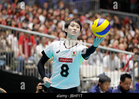 Gunma, Japan. 10. Juni 2017. Masahiro Yanagida (JPN) Volleyball: FIVB Volleyball World League TAKASAKI 2017 Übereinstimmung zwischen Japan - Slowenien in Takasaki Arena in Gunma, Japan. Bildnachweis: Yohei Osada/AFLO SPORT/Alamy Live-Nachrichten Stockfoto