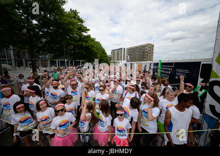 The Color Run London, Wembley Park 2017. Farblauf Stockfoto