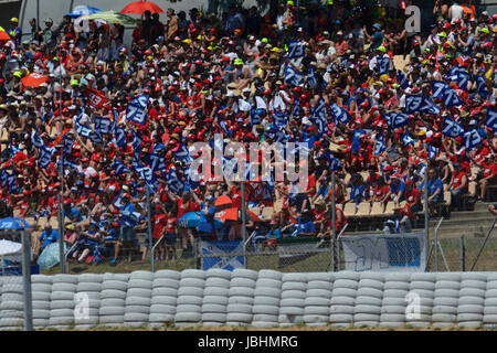 Schaltung von Montmelo, Barcelona, Spanien. 11. Juni 2017. Fans von Alex Marquez und Marc Marquez während eines Rennens Gran Premi Monster Energy de Catalunya, Schaltung von Montmelo. Sonntag, 11. Juni 2017. Bildnachweis: Gtres Información Más lokalen auf line,S.L./Alamy Live News Stockfoto