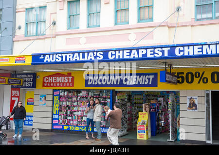 Australische Apotheke Apotheke speichern Shop in Manly Beach, Sydney, Australien Stockfoto