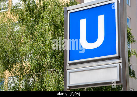 Deutsche u-Zeichen in den Straßen Stockfoto