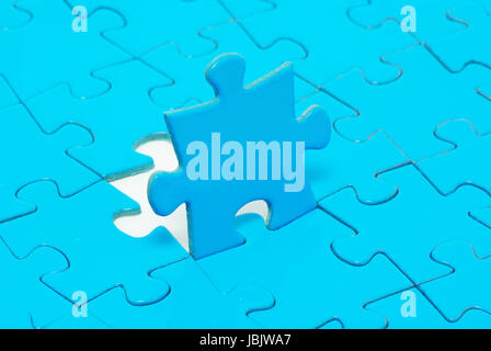 blauer Hintergrund-Puzzle. Business-Konzept Stockfoto