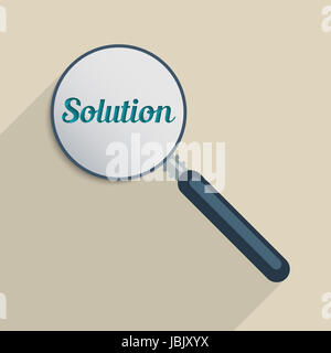 Konzept für die Suche nach Lösungen, Problemlösung und Kreativität. Flache Design-Darstellung. Stockfoto
