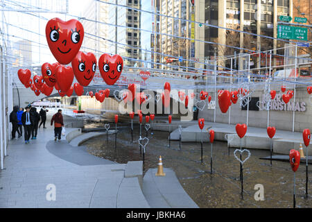 16. Dezember 2016 Cheonggyecheon Stream in Seoul, Südkorea Stockfoto