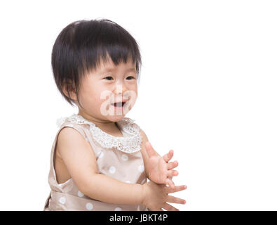 Asiatische Mädchen Hand klatschte Stockfoto