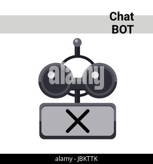 Cartoon Roboter Gesicht stillen niedlich Emotion Chat Bot-Symbol Stock Vektor