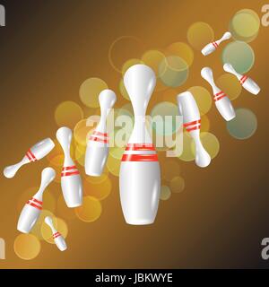 bunte Illustration mit bowling Hintergrund für Ihr design Stockfoto