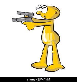 Mann mit einem Gewehr in der Hand. Konzeptbild auf Spionage Stock Vektor