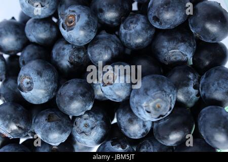 Eine leckere Portion Blueberry und voller Vitamine auf weißem Hintergrund Stockfoto