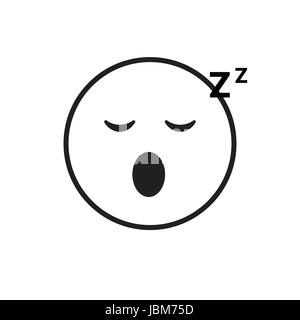 Cartoon-Lächeln schlafen Menschen Emotion Icon Stock Vektor