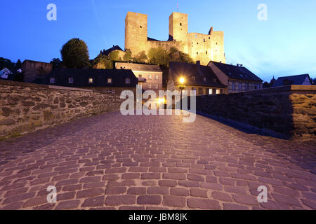 Mittelalterliche Festung in der Stadt Runkel. Hessen, Deutschland Stockfoto