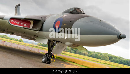 Vulkanierbomber XJ823 im Solway Aviation Museum Stockfoto