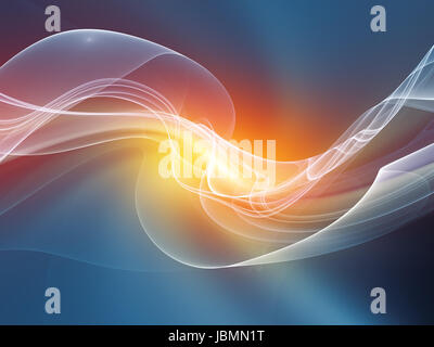 Fraktal-Wave-Serie. Anordnung der Fraktale Sinuswellen und Farbe zum Thema Design, Mathematik und moderne Technologien Stockfoto