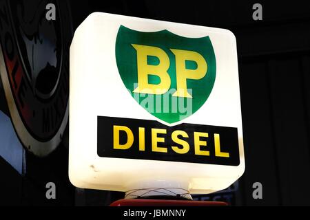 BP alt altmodisch Licht, Kraftstoffpumpe Stockfoto