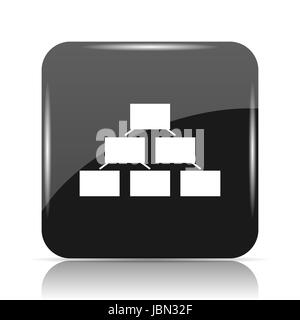 Organigramm-Symbol. Internet-Button auf weißem Hintergrund. Stockfoto