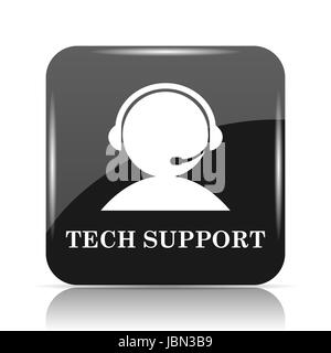 Tech-Support-Symbol. Internet-Button auf weißem Hintergrund. Stockfoto