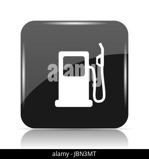 Gas-Pumpen-Symbol. Internet-Button auf weißem Hintergrund. Stockfoto