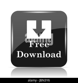 Kostenloser Download-Symbol. Internet-Button auf weißem Hintergrund. Stockfoto