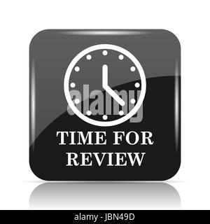 Zeit für Beitrag-Symbol. Internet-Button auf weißem Hintergrund. Stockfoto