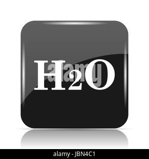 H2O-Symbol. Internet-Button auf weißem Hintergrund. Stockfoto